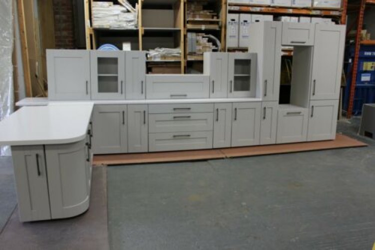 ExDisplay New Complete Solid Wood Light Grey Kitchen Doors,