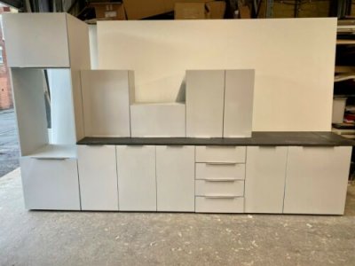 Light Grey Gloss Medium Kitchen Light Grey Matching Units