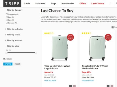 Ex-display & Discontinued Tripp Luggage