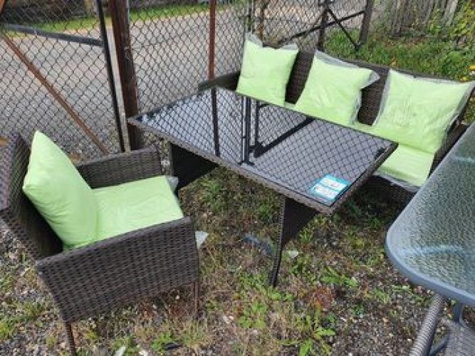 Brown Rattan Table 4 Seater Dining Set ExDisplay Marketplace