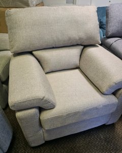 EX-DISPLAY/AS NEW BISCUIT FABRIC ARMCHAIR