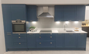 Ex-Display Clifden Smooth Painted Shaker Kitchen in Airforce Blue with Bosch Appliances