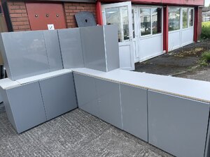 New Gloss Dust Grey Kitchen 9 Units 18Mm Flat Pack Cabinets