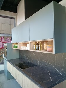 Ex-Display German Hacker Porto Eucalyptus Kitchen Including Worktop And Appliances