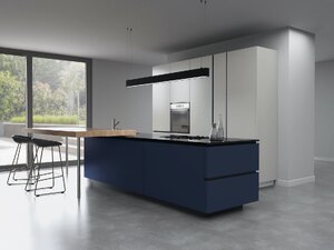 Porcelain & Indigo Handleless Kitchen Units, Super Matt, New Not Ex-Display