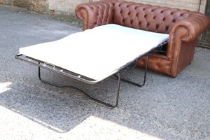 Sofa Bed 2 Seater Ex-Display Hazel Brown Aniline Real Leather Must Go