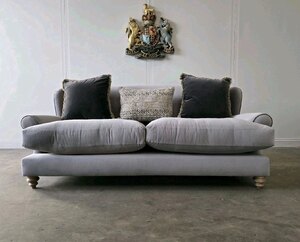 Superb Ex-Display Cox & Cox Grey Velvet Tetrad Sofa Free Delivery