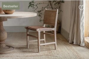 Nkuku Nayan Chair in Tan Leather and Jute, Ex-Display, New With Tags