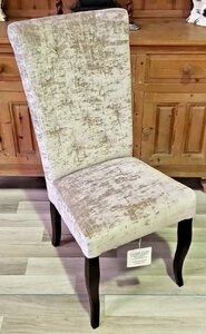 4 Ex-Display Plush Champagne Firm Dining Chairs - Studded Back