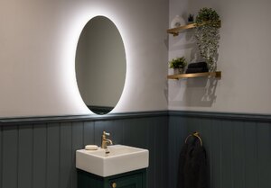 Sensio Lustro Oval Battery Powered LED Mirror 500 x 800 x 55mm Ex-Display