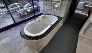 Ex-Display Abacus Series Oval Bath 1800x800 LED Lights White Acrylic