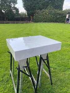 Ex-Display Basin Worktop With Resin Joints Beige Onyx Tiles