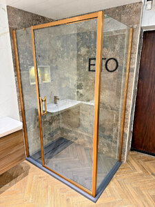 Ex-Display Flair Showers ETO In Line Infold Shower Enclosure 1400x900mm Brushed Bronze