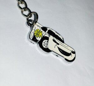 Ex-Display White Lightning McQueen Style Car Keychain Keyring Handbag Charm