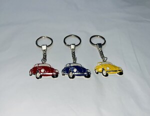 Ex-Display 3 Novelty Car Keyrings Handbag Charm Red Blue Yellow