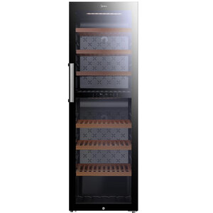 Midea 595mm Dual Zone Wine Cooler 430L Beige Wood - Ex-Display