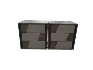 Pair of Tomasella Kross Italian Designer Nightstands - Ex-Display - Grey/Stone