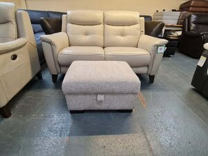 Ex-Display Designer Cream Fabric Storage Footstool
