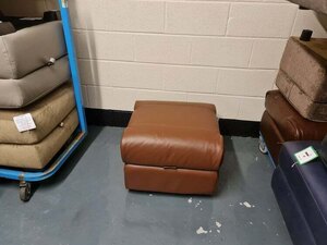 Ex-Display Designer Insignia Brown Leather Storage Footstool