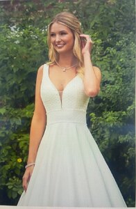 Britany Romantica Satin Beaded Ivory Wedding Dress Gown Size 14 - Ex-Display