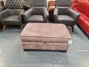Ex-Display Designer Light Brown Fabric Large Storage Footstool