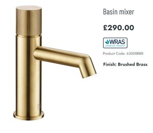 JTP Evo Mono Basin Mixer Tap Brushed Brass Designer Fluted Handle Ex-Display
