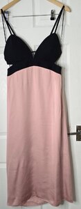 Reiss Pink Cara Strappy Cut-Out Midi Dress (Ex-Display), UK Size 14