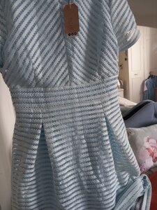 Boohoo Prom / Party Dress Short Sleeve Size 18 UK Ex-Display Duck Egg Blue