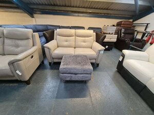 Ex-Display Designer Grey Fabric Storage Footstool