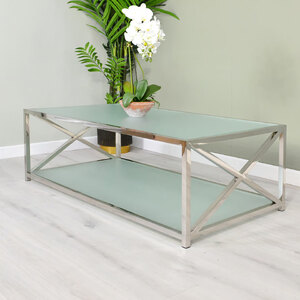 Ex-Display Sloane Chrome and Glass Coffee Table (Clear Also Available)