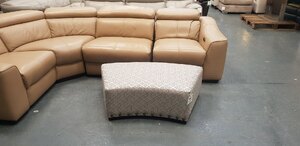Ex-Display Grey Patterned Fabric Designer Large Footstool