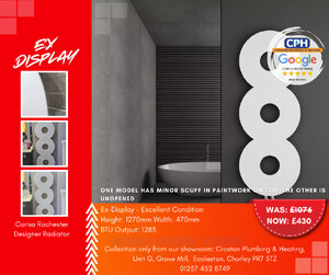Carisa Rochester White Designer Radiator – Ex-Display | Luxury Bathroom Heating