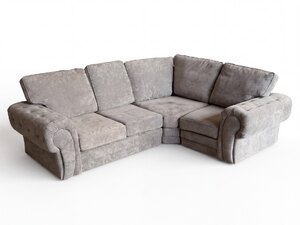 Vegas Right Hand Corner Sofa Grey Fabric RHS Corner Couch Ex-Display