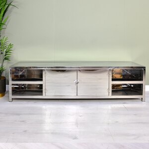 Ex-Display Silver Chrome Contemporary Modern TV Stand Media Unit