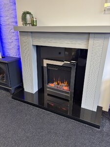 Ex-Display Fireplace Surround - Grey with Ripple Detailing