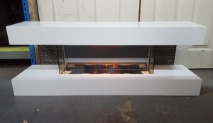 Homcom 2000W Free Standing Electric Fireplace, White, Ex-Display