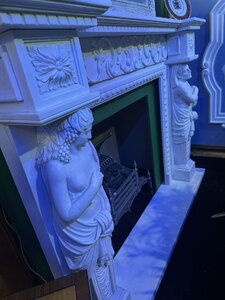 Magnificent Hand Carved White Marble Fire Surround (Ex Showroom Display)