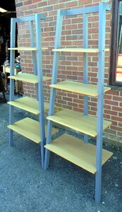 Pair Ex-Display John Lewis Cuthbert Oak Grey Painted Bookcases