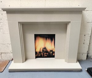 'York' Marble Fireplace - Ex Showroom Display - With Lights
