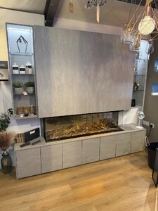 Ex-Display Fireplace Electric Fire Media Wall Evonic Volante 1500