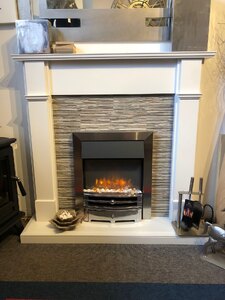 Oer Oporto Surround/Back Panel & Hearth Only Off White - Ex-Showroom Display