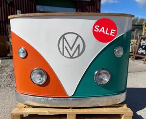 Ex-Display Retro Camper Van Bar Unit Orange & Green