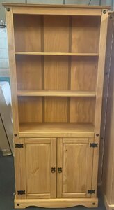 Corona 2 Door Pine Bookcase, Ex-Display