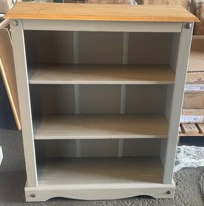 Corona Grey Wax Small Bookcase Pine (Ex-Display)