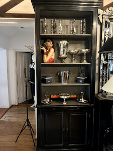 Eichholtz Large Ex-Display Cabinet in Black Lacquer, Excellent Condition