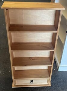 Corona 1 Drawer DVD Rack Small Bookcase Pine Media Storage (Ex-Display)