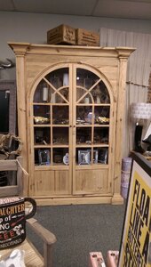 Display Cabinet Large Ex-Display Cupboard Cabinet Bookcase Reclaimed Pine