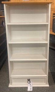 Corona White DVD Rack Bookcase Pine (Ex-Display)