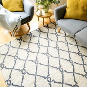 Ex-Display Outlet Natural Jute Fibre Runner Moroccan Trellis Beige 80x150cm