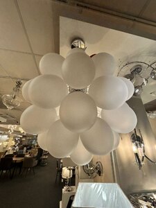 Ex-Display Dar Lighting Bubbles 6 Light Polished Chrome/Frosted Glass Pendant